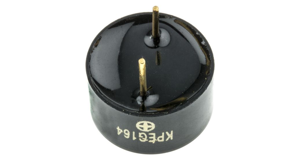 80dB Through Hole Continuous External Piezo Buzzer, 13.7 (Dia.) x 7.6mm, 20V ac Max