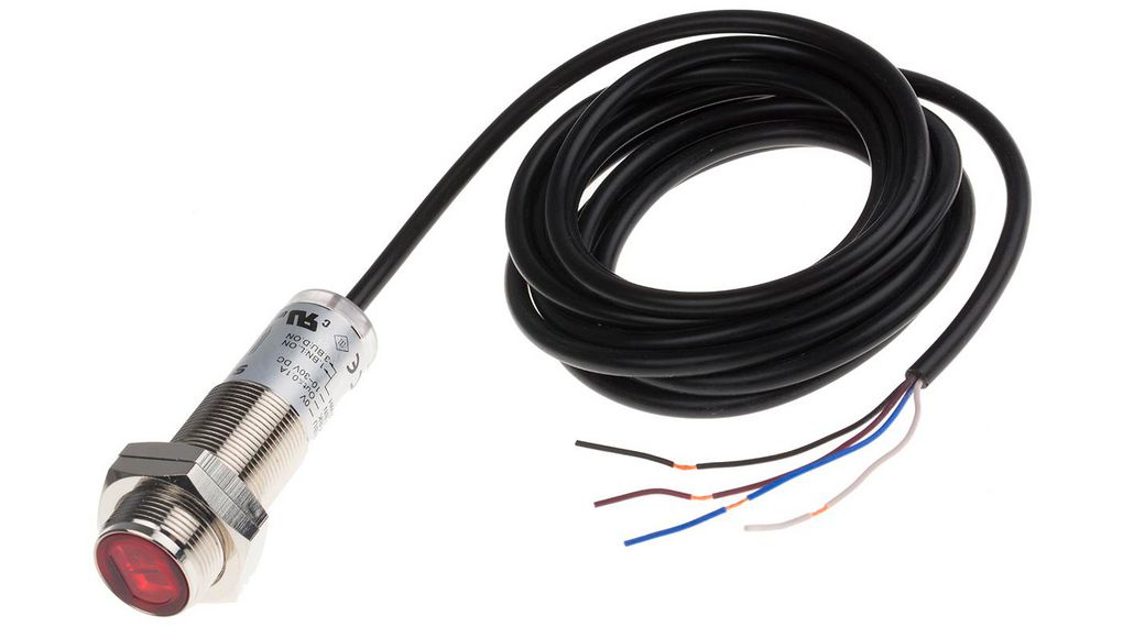 Background Suppression Photoelectric Sensor, Barrel Sensor, 1 mm - 140 mm Detection Range 500us 100mA LED IP67