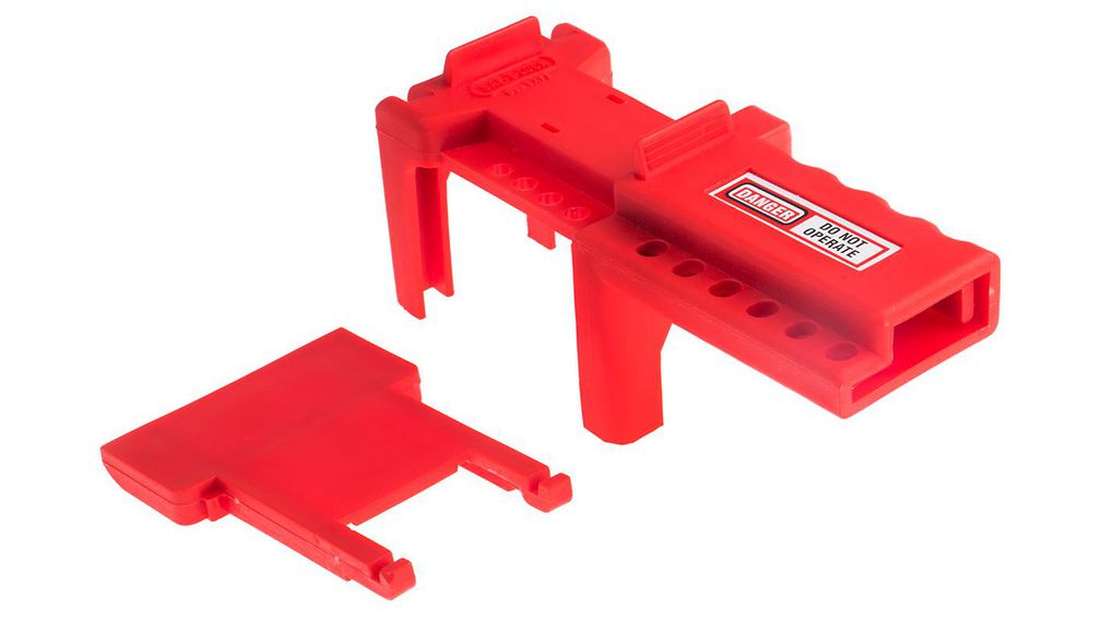 Red 6-Lock Polyurethane Ball Valve Lockout, 7.5mm Shackle, 140mm Attachment