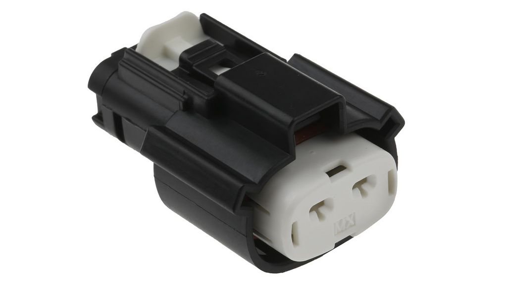 Sealed Connector Assembly, Socket, 1 Rows, 2 Poles, Keying Option , Black