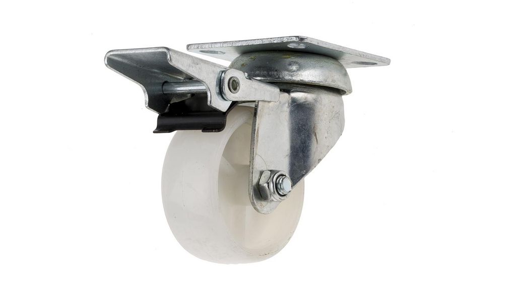 Braked Swivel Castor Wheel, 50kg Capacity, 50mm Wheel