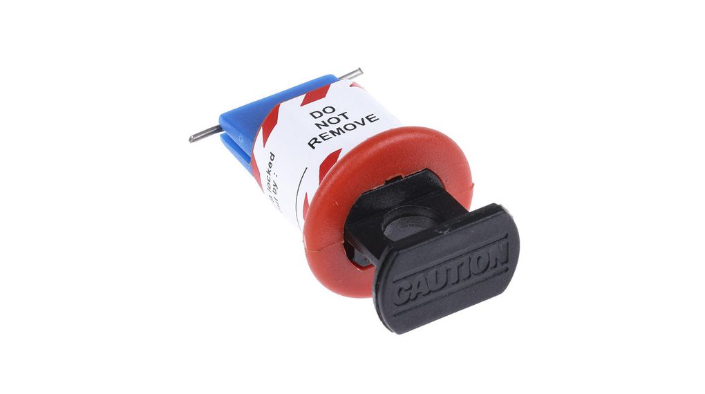Black, Blue, Red 1-Lock ABS, Nylon, Steel Conventional Miniature Circuit Breaker Lockout, 7.25mm Shackle