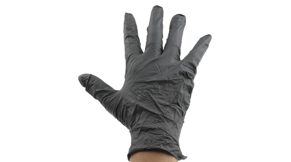 93-250 Grey Powder-Free Nitrile Disposable Gloves, Size 8.5-9, Large, 100 per Pack, 240mm