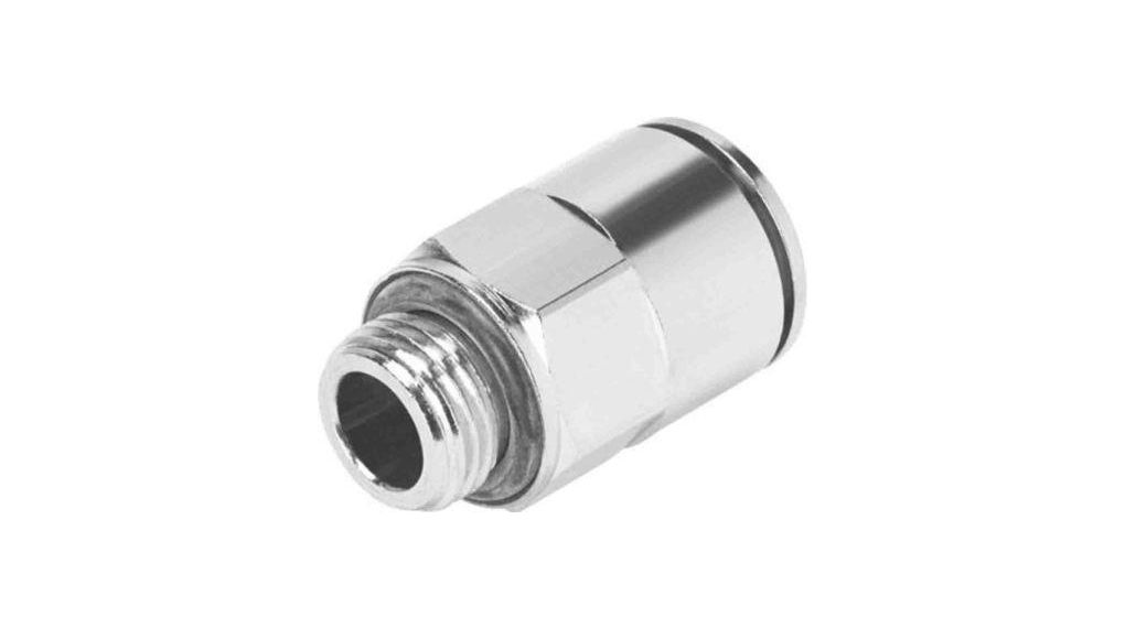Festo Straight Threaded Adaptor, G 1/8 Male to Push In 6 mm, Threaded-to-Tube Connection Style, 558662