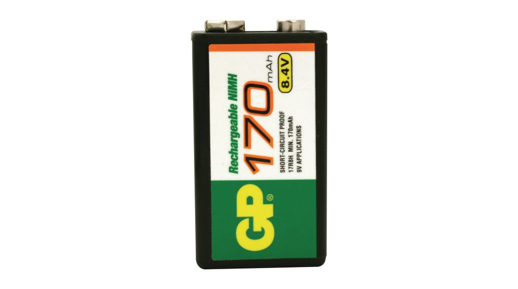 GP 17R8H-0 / 6L22 / 9V / 8,4V, GP Batteries Batterie rechargeable, Ni-MH,  E, 8.4V, 170mAh