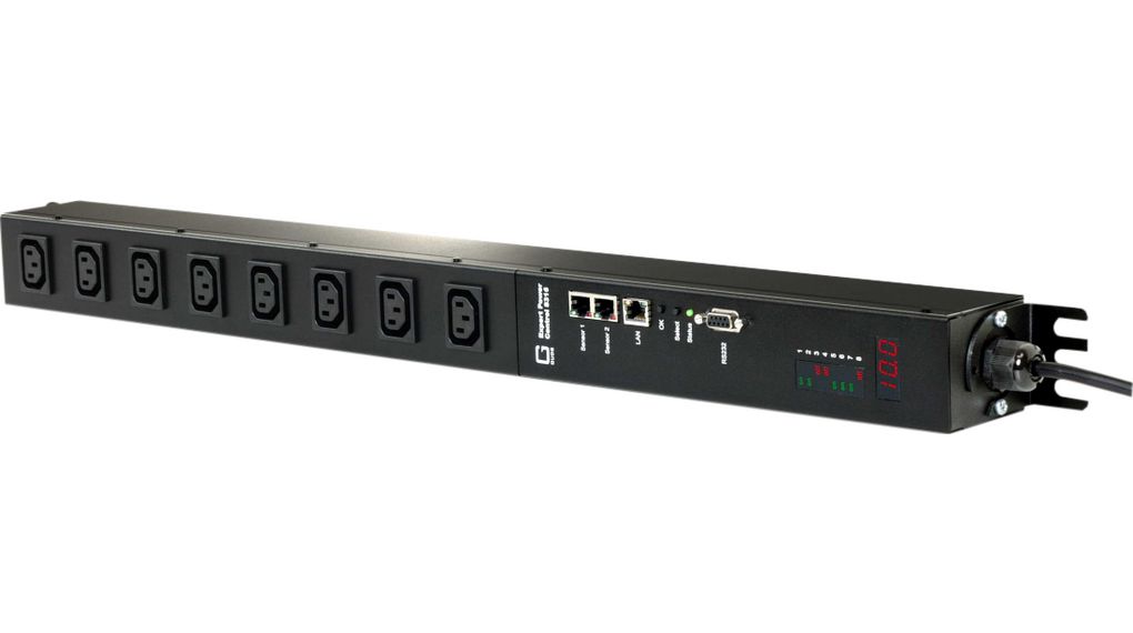 Switched, Outlet Metered PDU, Vertical 8x IEC 60320 C13 Socket - IEC 60320 C20 Plug