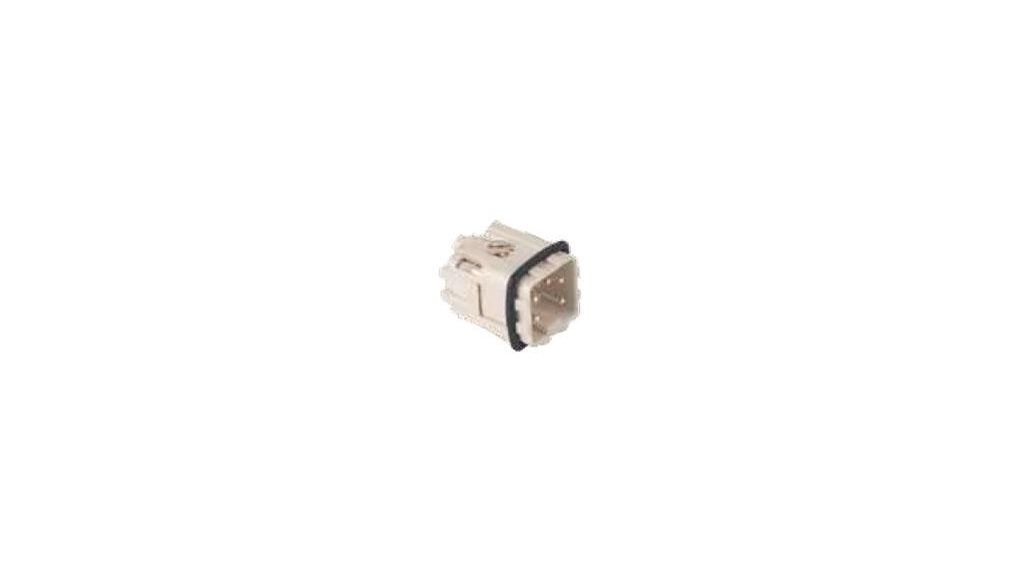 GWconnect Screw Terminal Insert Male 4-Pole 10A without Wire Protection Silver (Ag) Plated Contacts Size 3A 21x21