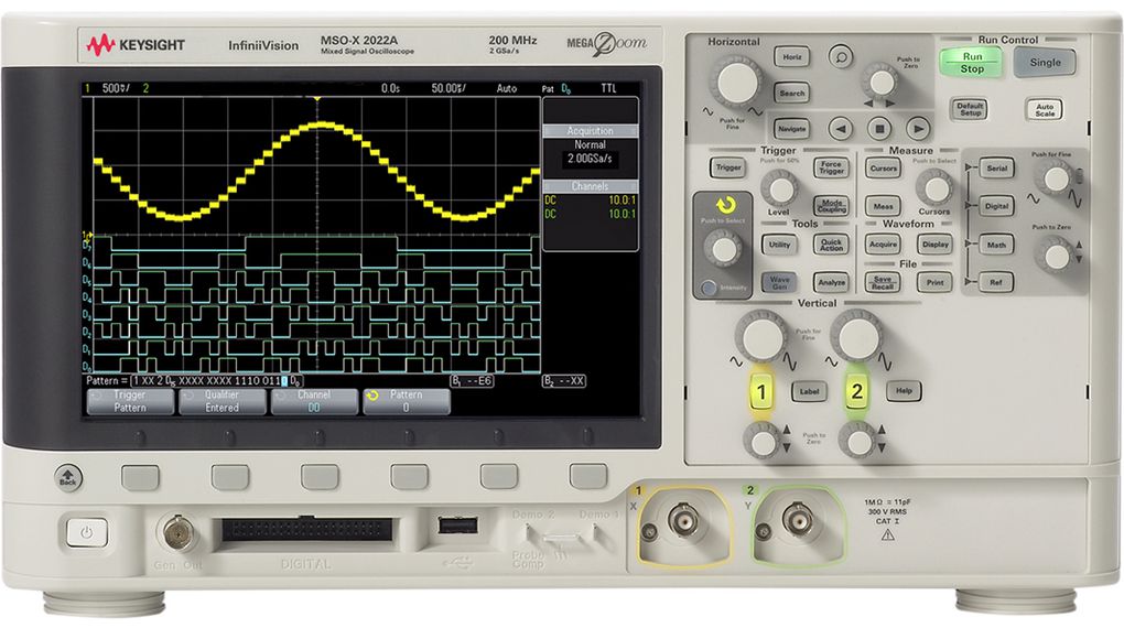 Oscilloscope InfiniiVision 2000X DSO 2x 70MHz 2GSPS USB / GPIB / LAN / WVGA Video Out