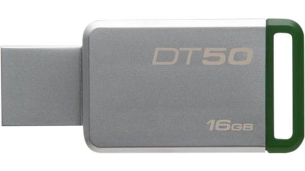 USB Stick, DataTraveler 50, 16GB, USB 3.1, Silver / Green