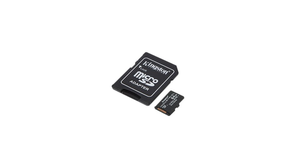 Industrial Memory Card, microSD, 64GB, 100MB/s, 80MB/s, Black