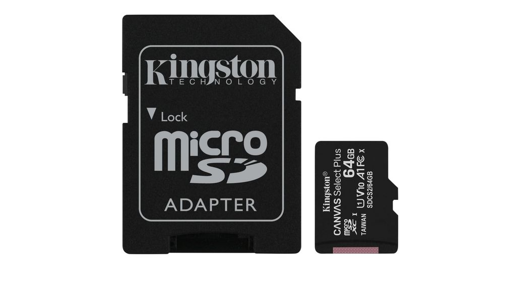 Memory Card, 2-Pack, microSD, 64GB, 100MB/s, 85MB/s, Black