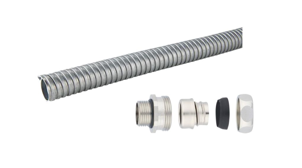 Flexible Conduit, 18mm, Gegalvaniseerd staal, Grijs