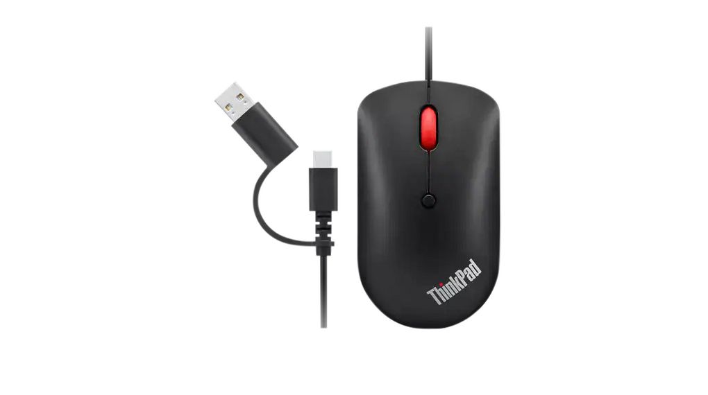 USB-C-hiiri ThinkPad 2400dpi Optinen Kumpaankin käteen sopiva Musta