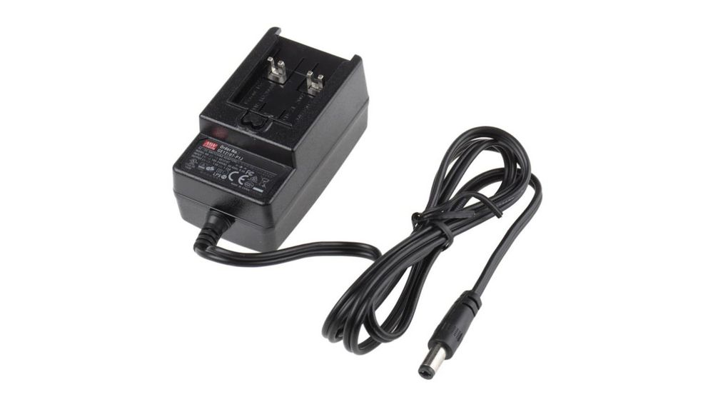 Plug-in-nätaggregat med utbytbar adapter GE24I 264V 24W 2.1 x 5.5 mm kolvkontakt