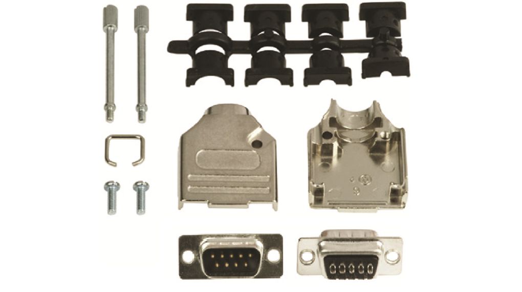 D-Sub Connector Kit, DB-25 Plug, Solder, SPCC