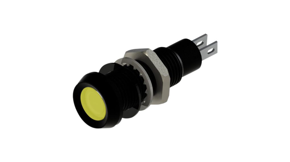 LED Indicator Yellow 8.1mm 48VDC 13mA