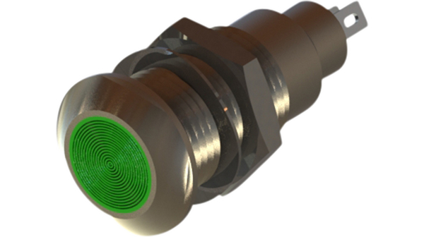 LED IndicatorSolder Lug / Faston 3.7 mm Fixed Green AC / DC 28V