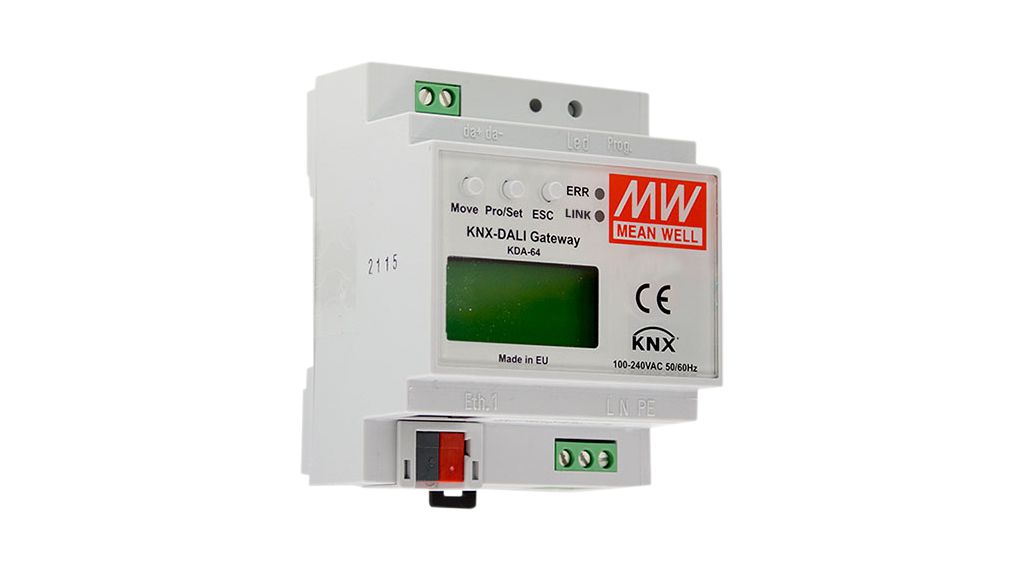 KNX-DALI-Gateway Verbindung zur KNX-Installation wird hergestellt 55mm DIN-Schienenmontage