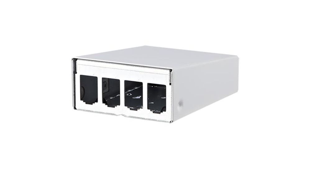 Empty Patch Panel Enclosure, Modul 4 Ports Surface Mounted White