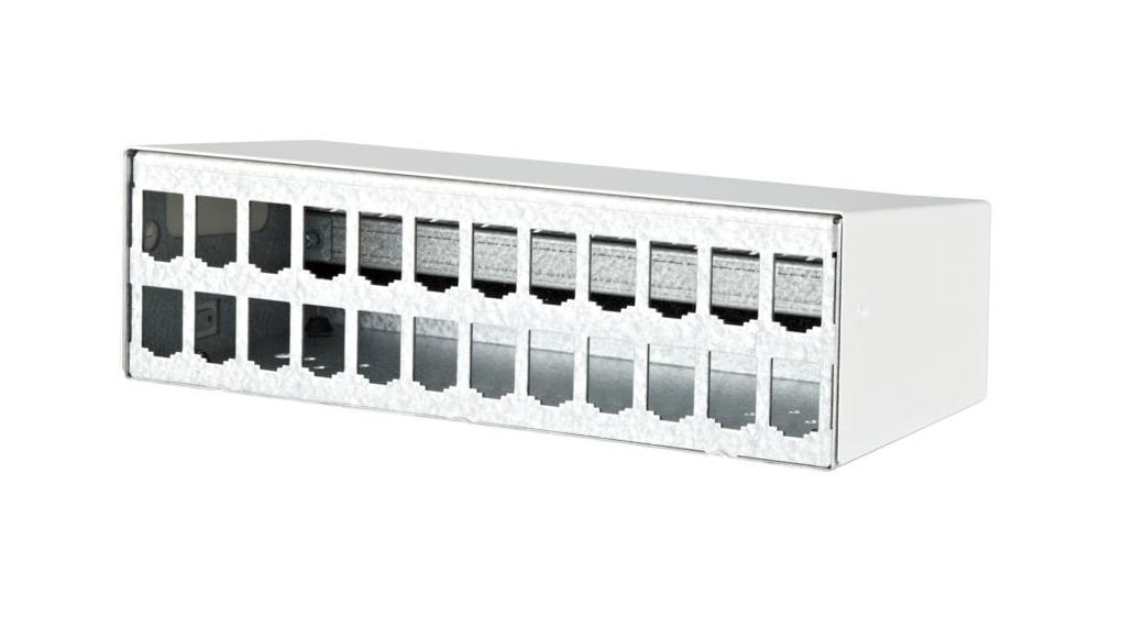 Empty Patch Panel Enclosure, Modul 2 x 12 Ports Surface mounted Alb