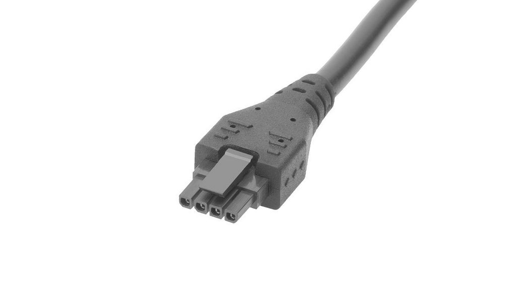 Overmolded Cable Assembly, Micro-Fit 3.0 Receptacle - Micro-Fit 3.0 Receptacle, 4 Circuits, 3m, Black
