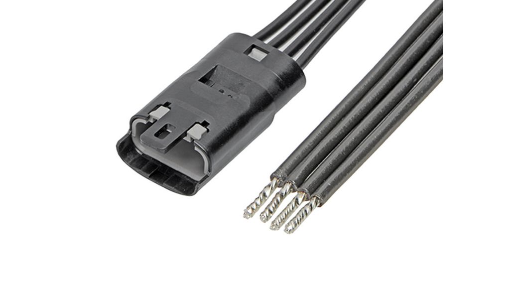 Câble confectionné, Fiche Mizu-P25 - Toron, 4 Positions, 300mm, Noir