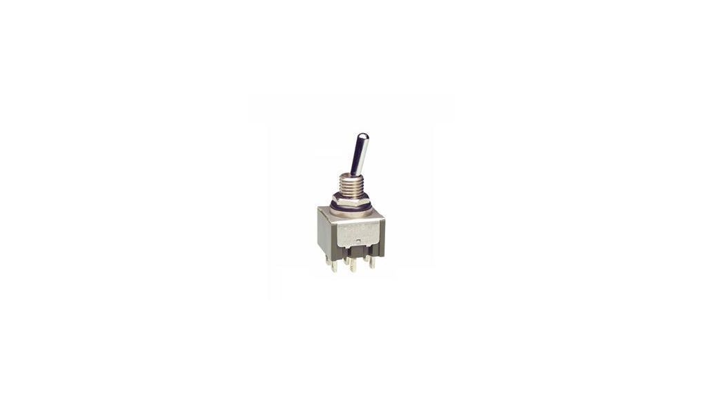Miniature Toggle Switch (ON)-OFF-(ON) 6 A @ 125 VAC / 3 A @ 250 VAC / 3 A @ 30 VDC 2CO IP67