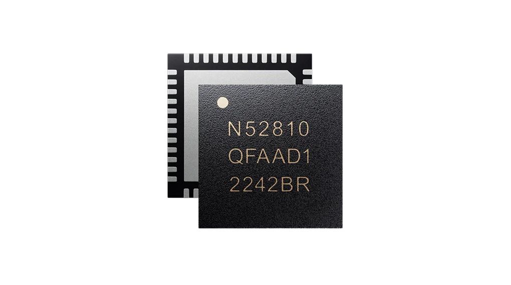 soC nRF52810 con Bluetooth 5,4 / BLE, pacchetto QFN a 48 pin