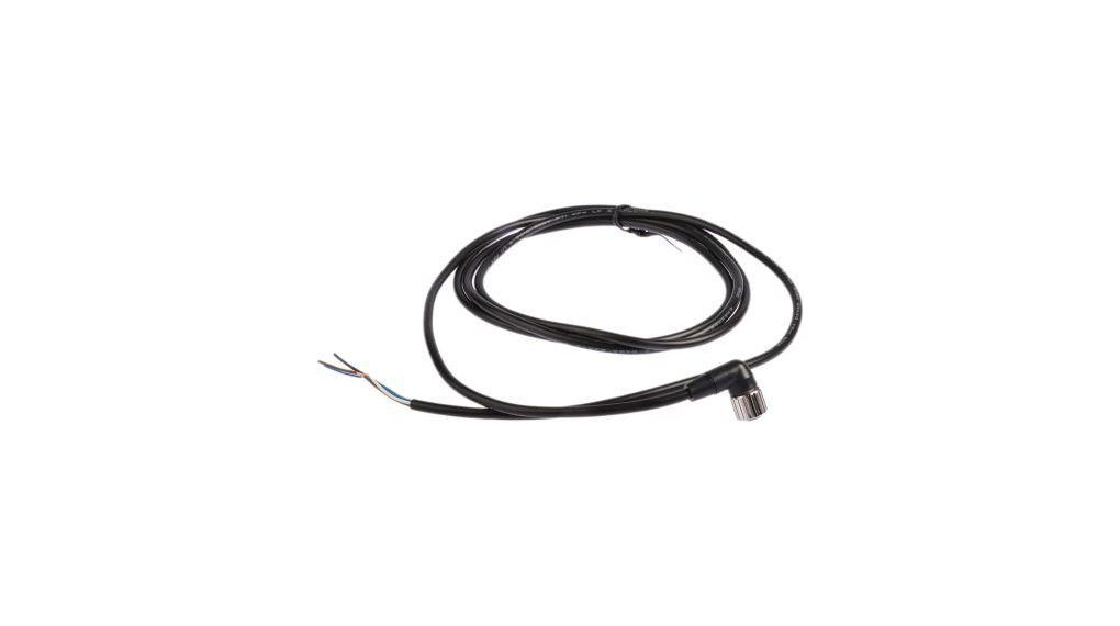 Right Angle Female 4 way M12 to Unterminated Sensor Actuator Cable, 2m