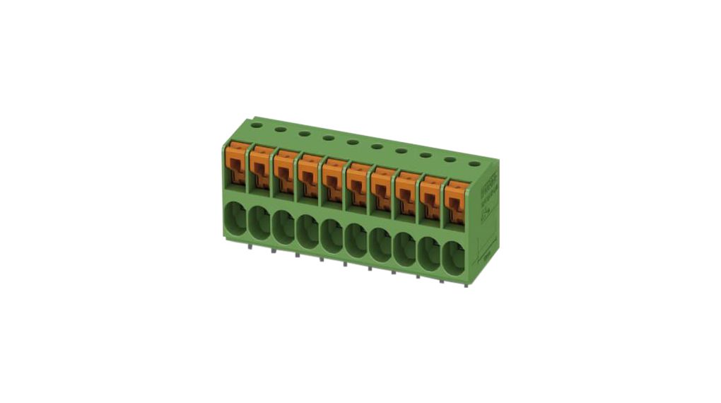 PCB Terminal Block, 5.08mm Pitch, Right Angle, Push-In, 4 Poles
