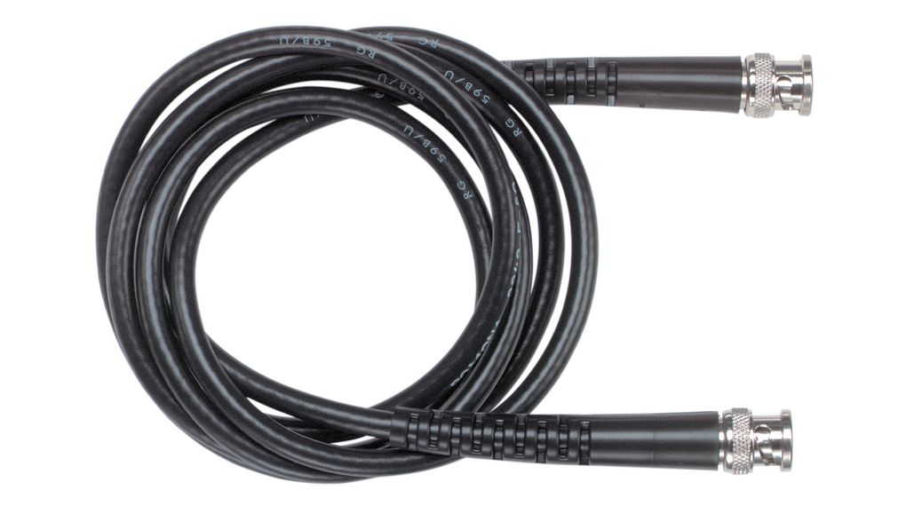 BNC-Messleitung, 75 Ohm PTFE Messing 1.83m 0.26mm² Schwarz