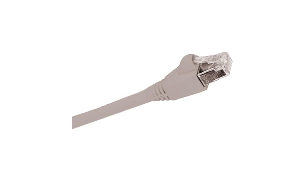 Patch-kabel, RJ45-plugg - RJ45-plugg, Cat 6, Skjermet, 3m, Grå
