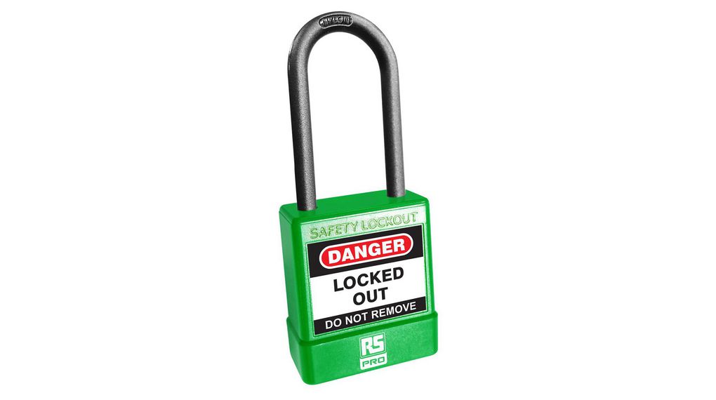 Green ABS, Nylon Safety Lockout Padlocks, 5mm Shackle, 46mm Attachment