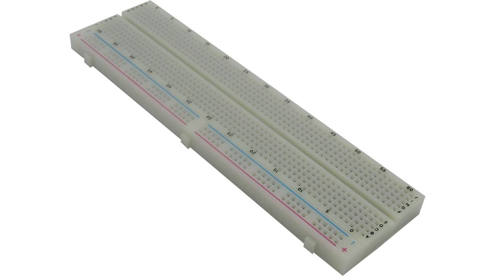 Breadboard, bianco, 730 Punti di connessione, 165.5x46.5mm