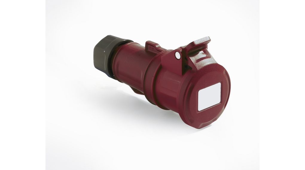 CEE Socket, Red, 5P, Cable Mount, 16A, IP44, 415V