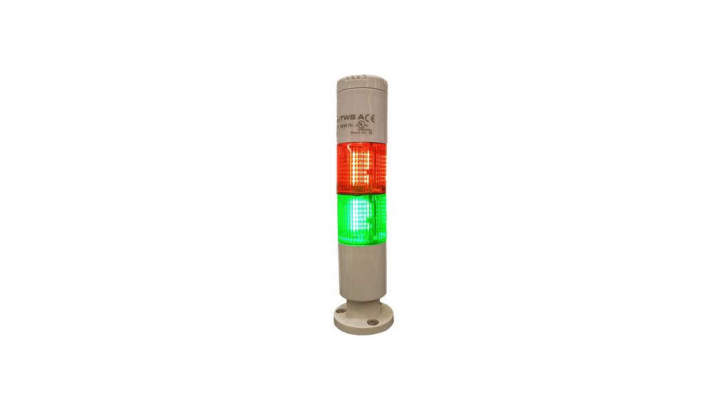 LED-signaltorn Röd / Grön 72dBA 165mm 110mA 24V IP54 Ledning