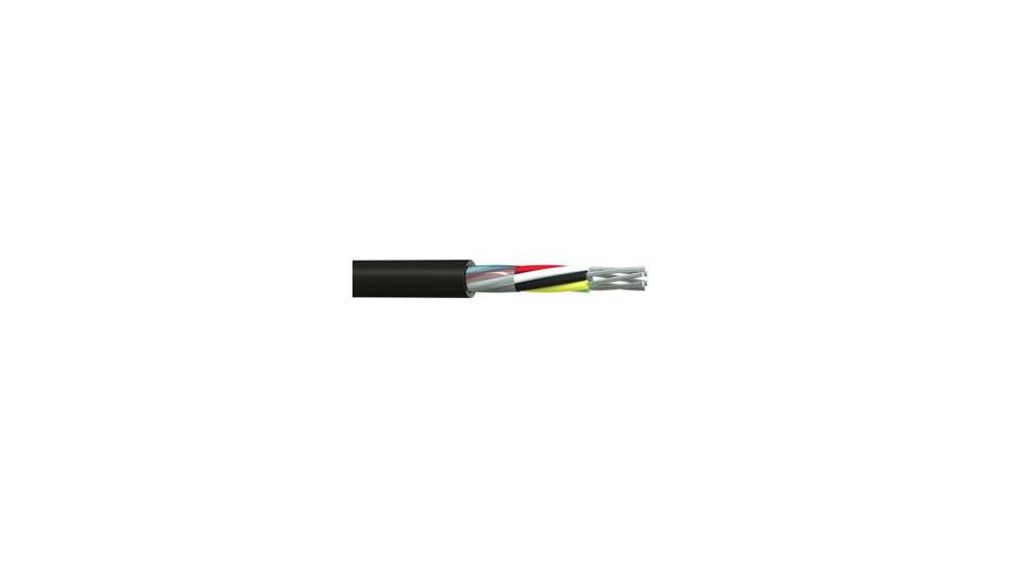 Câble multiconducteur, Non blindé YY, PVC, 4x 0.22mm², 25m, Noir