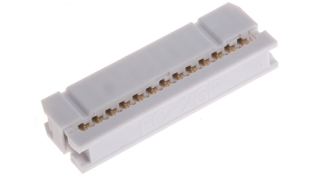 IDC Connector, Straight, Socket, White, 1A, Contacts - 26
