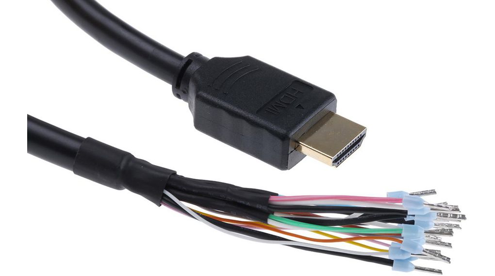Video Cable, HDMI Plug - Bare End, 5m