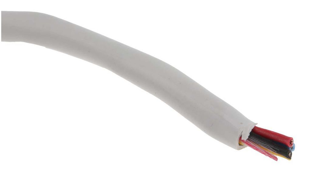 Multicore Cable, YY Unshielded, PVC, 4x 0.19mm², 100m, White