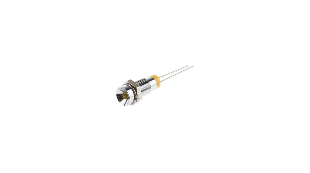 LED Indicator Soldering Pins Yellow DC 2.1V 6mm 30mcd