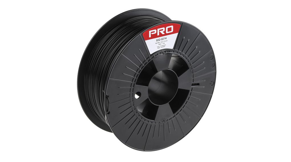 3D Printer Filament, PLA, 1.75mm, Black, 1kg