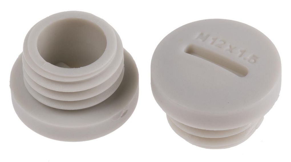 Blinde plug, M12, 11.7mm, Polyamide 6,6 (PA 6.6), Grijs, 100 ST