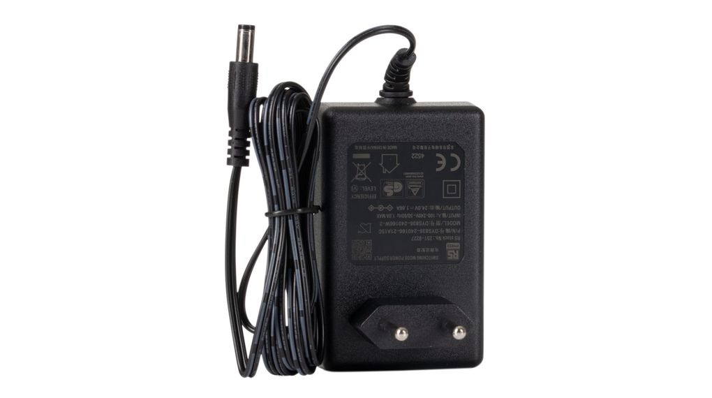 Power Supply 24V 1.66A 40W Euro Type C (CEE 7/16) Plug 2.1 x 5.5 mm Barrel Plug