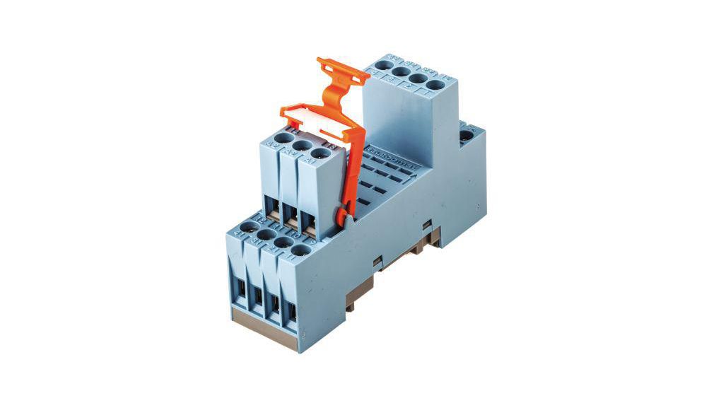 MRC 14-pins 250V ac DIN-rail relaiscontactdoos, voor gebruik met 4-polige QRC-serie