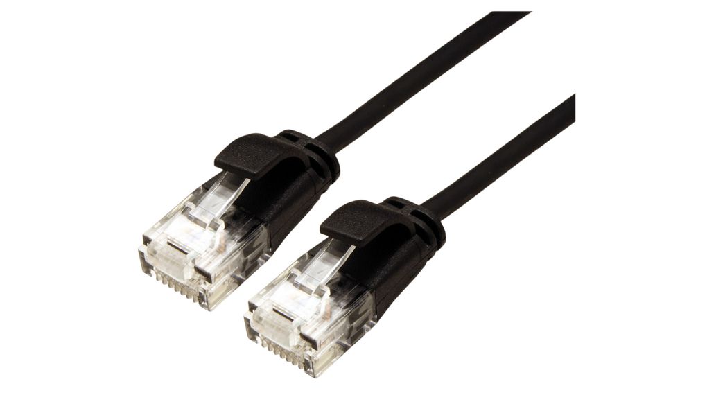 Kabel połączeniowy, Wtyczka RJ45 - Wtyczka RJ45, Kabel połączeniowy, U/UTP, 150mm, Czarny