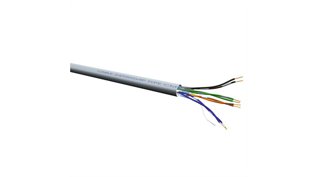 LAN-kábelek PVC CAT5e 4x2x0.2mm² UTP Szürke 300m