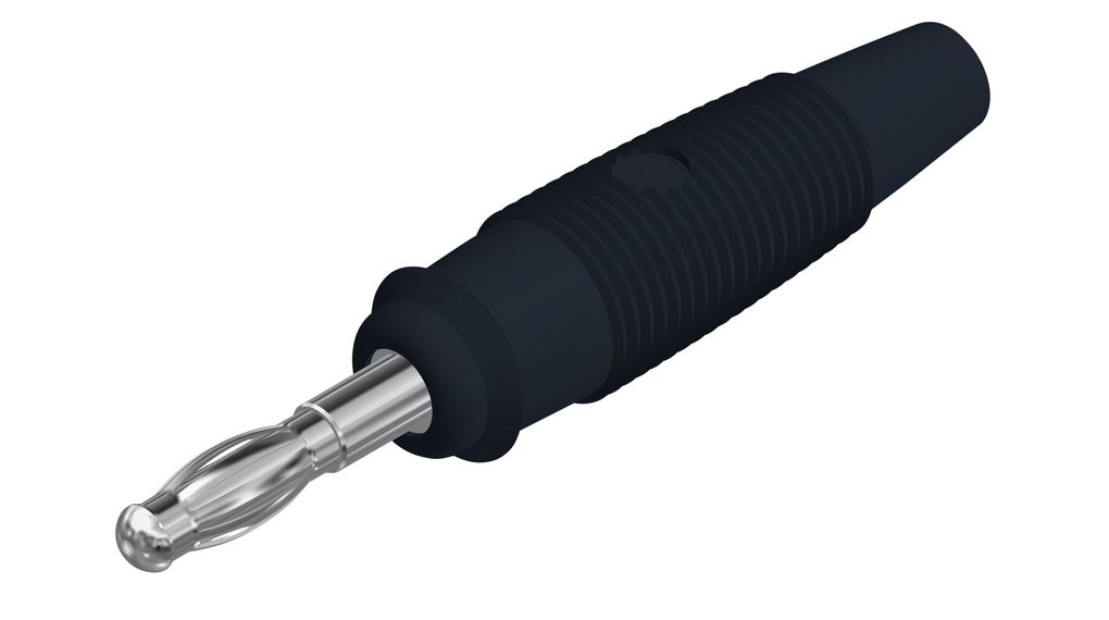 Banana Plug Insulated Unshrouded 4 mm Copper Alloy Nickel 60VDC 32A Soldering Black