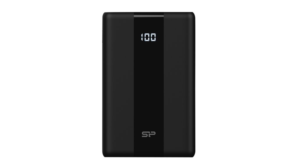 Powerbank, Li-Po, 10Ah, USB A-aansluiting / USB C-aansluiting, Zwart