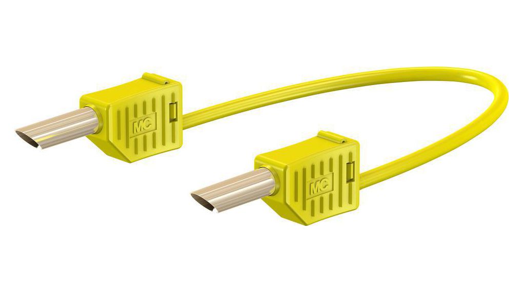 Test Lead Silicone 19A Gold-Plated 500mm 1mm² Yellow